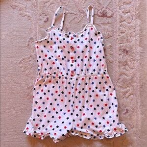 Starry Kids Romper - White with Multicolor Stars